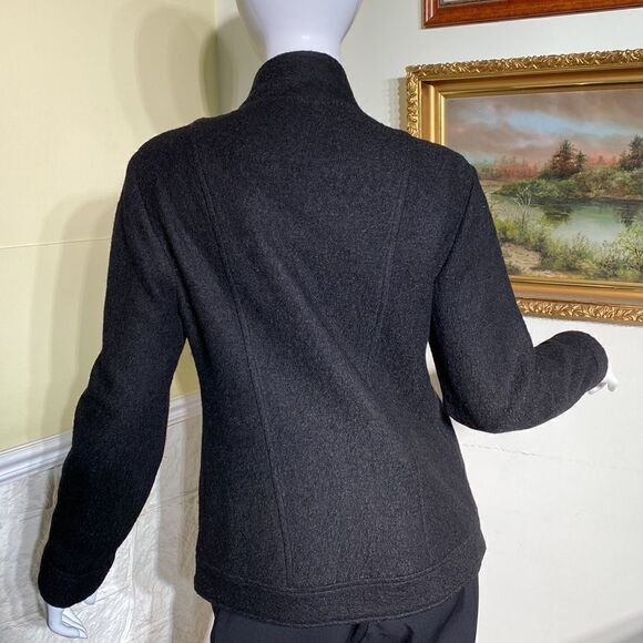 Della Spiga Zippered Black Tailored Wool Jacket - Picture 3 of 15